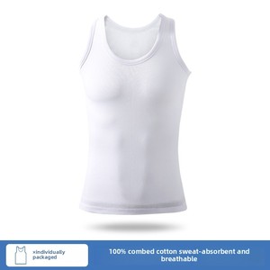 Débardeur de sport décontracté en pur coton pour hommes - Product Image 6