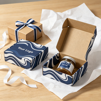 Cajas de Papel Ecológicas para el Cuidado de la Piel, Caja de Cartón Corrugado Azul para Envíos de Cosméticos