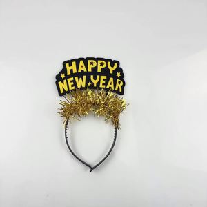 Serre-tête de fête du Nouvel An 2027 avec lettres lumineuses, accessoire photo, élégance dorée, diadème Joyeux Nouvel An - Product Image 3
