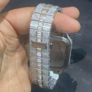 Reloj de Diamantes Moissanite de Lujo de la Mejor Calidad, Diseño Completamente Cubierto de Diamantes, Correa de Acero Inoxidable, 100% Pasa la Prueba del Diamante, Venta al Por Mayor de Fábrica - Product Image 6