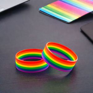Pulsera de Silicona de Alta Calidad en Colores Arcoíris, Pulsera Segmentada Personalizada para Fiestas Temáticas - Product Image 4
