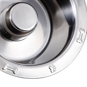 Conteneur de nourriture pour chiot en acier inoxydable de qualité supérieure, moderne, luxueux et durable, pour sevrage, argenté, à alimentation lente, solide - Product Image 3