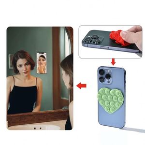 Heart Shape Phone Holder Suction Cup Stand Double Sided Non Slip Phone Mount Portable Reusable Silicone Suction <b>Pad</b> for Case - Product Image 5