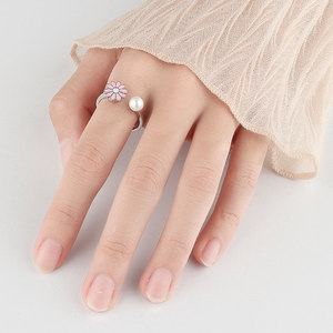 <span class=keywords><strong>Anello</strong></span> in metallo da donna <span class=keywords><strong>con</strong></span> intarsio Anti-Stress rotante per feste di nozze <span class=keywords><strong>con</strong></span> intarsio di perle - Product Image 5