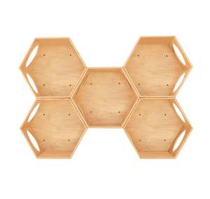 Hexagon Wall Mounted Cat Furniture Wooden Cat Climbing Shelf