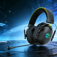 Casque de jeu filaire USB sur-oreille PJT-DEP2491 avec audio spatial et éclairage RGB étanche IPX4 pour la musique