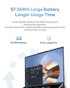 Portátil Plegable de Doble Pantalla Táctil Delgada con Intel I7 de 12.ª Generación Original, Nuevo, para Juegos, Negocios y <span class=keywords><strong>Estudiantes</strong></span> - Product Image 4