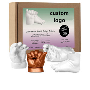 Bricolage infantile main pied argile artisanat premier anniversaire nouveau-né cadeaux plâtre <span class=keywords><strong>luna</strong></span> <span class=keywords><strong>bean</strong></span> handcaster bébé souvenir mains moule coulée kit - Product Image 1