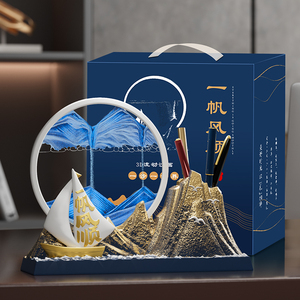 Portalápices Creativo con Diseño de Velero y Arena Fluida, Adorno Decorativo para Oficina o Escritorio, Regalo - Product Image 2