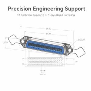 Conector VGA D-<span class=keywords><strong>Sub</strong></span> Macho a Hembra para Montaje en PCB, Ángulo Recto, Cable de 1.5m/20m para Cámara Intraoral, Rojo, Venta al Por Mayor - Product Image 5
