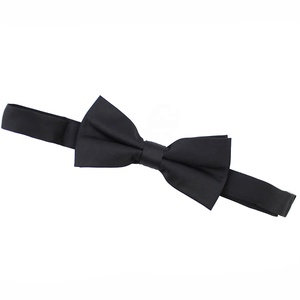 Corbata de Moño Pre-Atada de Satén Mate Tejido de Color Sólido, Hecha a Mano, Ajustable, de Poliéster, para Caballero, Fiesta, Esmoquin, Negra - Product Image 3
