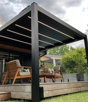 Pergola bioclimatique en aluminium pour restaurant en plein air, toit ouvrant, toit à lames réglables, couverture de patio