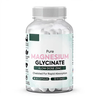 Kapsul Magnesium Glisinat OEM dengan Campuran Seng Terkelatasi Dosis Rendah untuk Tidur, Pemulihan Otot, dan Dukungan Imunitas