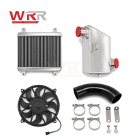 Intercooler turbo en aluminium complet WRR avec kit de ventilateur de refroidissement électrique double 2465000500 pour Mercedes Benz W205 W176 C300 CLA200 Racing