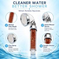 Pommeau de Douche à Double Filtre avec Micro-Jet Laser et Corps Transparent pour Douche à Main Haute Pression Usage Quotidien
