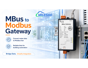 Convertisseur passerelle Milesgo MOD1011-MBus MBus vers Modbus RTU pour la lecture des compteurs d'énergie, l'intégration BMS et l'automatisation industrielle - Product Image 1