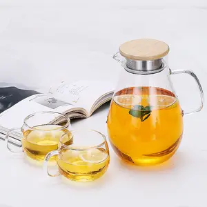 Hot Sale High Capacity High Borosilicate Classic Clear Water Kettle Pot Milk Glass Coffee Jug