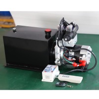 Unité hydraulique 12V 24V CC avec télécommande sans fil et commande pendentif filaire pour levage de remorque à benne basculante