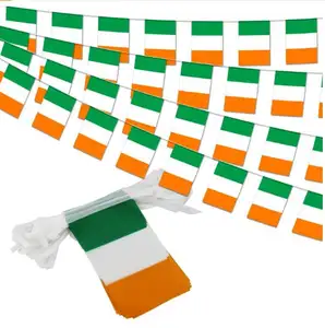 Biểu ngữ cờ chuỗi Ireland-38 cờ, 42 feet nhỏ cờ Irish Bunting biểu ngữ St. patrick's day