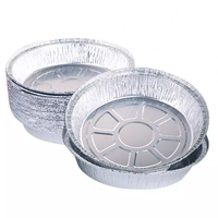 Plats ronds en aluminium de 7/8/9 pouces, plaque à pizza, plateau en aluminium avec couvercle transparent en PE, jetables, qualité alimentaire
