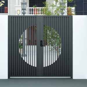 Porte double en fer forgé en alliage d'aluminium, design moderne, <span class=keywords><strong>portail</strong></span> de cour <span class=keywords><strong>pour</strong></span> villa, jardin, maison auto-construite rurale - Chine - Product Image 2