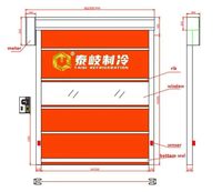 Porte à grande vitesse en PVC haute résistance, résistante au vent et à la rouille, pour application industrielle extérieure