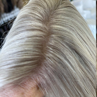 Postiche juif à clipser pour femme, cheveux blonds blancs européens, avec dentelle diamantée, dentelle HD sur le devant et trame à l'arrière