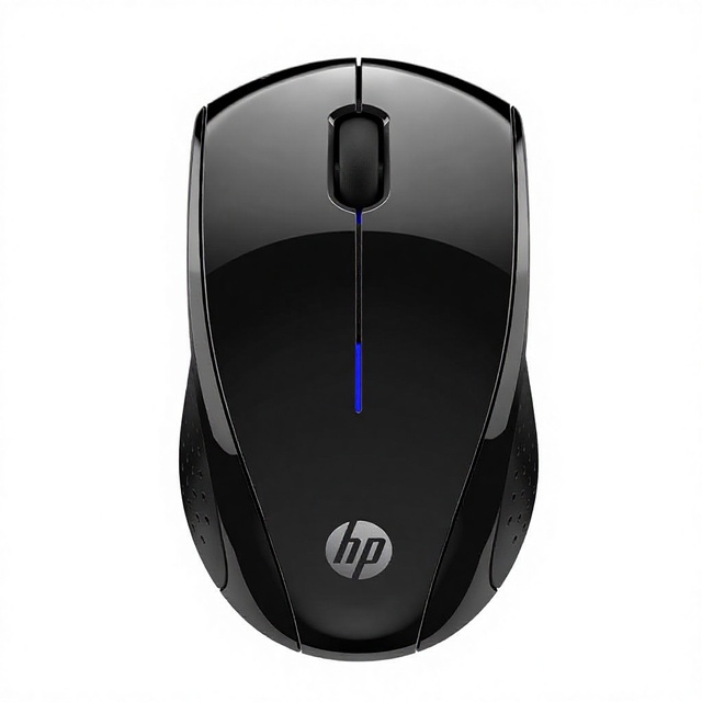 For hp Wireless Mouse Black 15-Month Battery 3-Button Side Grips USB Blue LED 1600 DPI Optical Sensor Travel-Friendly