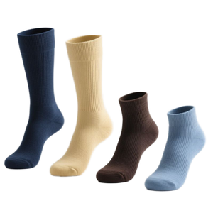 Men's Cotton <b>Socks</b> Solid Color Breathable Knitted Daily Wear All Season Standard <b>Thickness</b> High Quality Custom Logo - Product Image 1