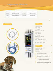 Moniteur d'animaux, sphygmomanomètre portable, fonction NIBP SPO2 TEMP, moniteur patient, équipement vétérinaire pour chat/chien - Product Image 4