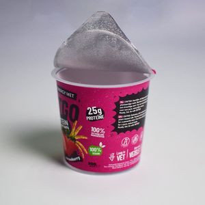 Bols en plastique PP pour desserts glacés, yaourts et glaces, avec logo personnalisé imprimé, 6/8/12/16 oz, avec couvercle en aluminium. - Product Image 1