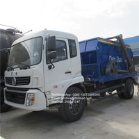Camion à benne basculante hydraulique Dongfeng 4x2 6 roues 10 tonnes 12 tonnes, benne à ordures mobile, benne à ordures