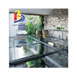 safety laminated glass floor transparent translucent tempered toughened tempered double triple laminated glass panel walkway