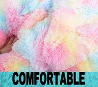 3FT Regenbogen Flauschiger Sitzsack mit Schaumstoff-Füllung für Jugendliche & Kinder