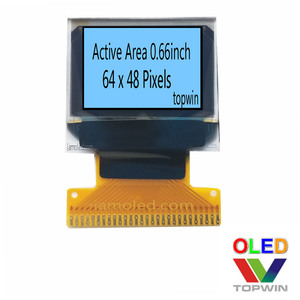 Topwin meilleure vente 0.66 <span class=keywords><strong>pouces</strong></span> blanc/bleu 4 fils SPI I2C multi-interface <span class=keywords><strong>OLED</strong></span> Microdisplay UG-6448KSWEG03 avec DCDC interne - Product Image 6