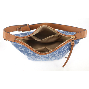 Sac à bandoulière en jean personnalisé pour femme, sac à main décontracté avec fermeture éclair, grande capacité, sac de tous les jours, fabrication OEM - Product Image 4