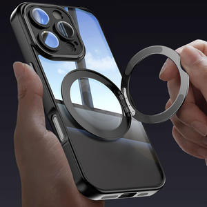 ขาตั้งหมุนได้360 ° พร้อมเคสป้องกันเลนส์กล้องโทรศัพท์สำหรับ <span class=keywords><strong>iPhone</strong></span> 11 <span class=keywords><strong>12</strong></span> 13 14 15 16 PRO MAX กรอบแม่เหล็ก16Pro - Product Image 3