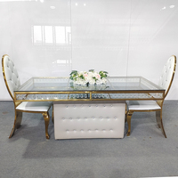 Nouvelle Table de mariage en or de luxe pour la décoration de la pièce maîtresse de scène Table de mariage en métal