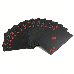 Cartes à jouer en plastique noir, design imperméable, dorées, argentées, noires, 54 cartes standard Texas Hold'em, taille personnalisable, cartes de <span class=keywords><strong>poker</strong></span> professionnelles - Product Image 1