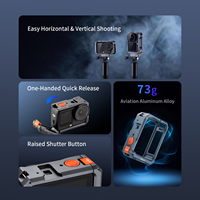 Cage de caméra en alliage d'aluminium Selens avec adaptateur de fixation magnétique à dégagement rapide pour DJI Action 6, accessoires de cadre pour vlogging
