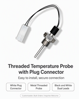 Sonde de température à résistance en platine PT100 FX-NTC00X avec sonde filetée pour la mesure de la température des conduites de liquides et terminaison de câble