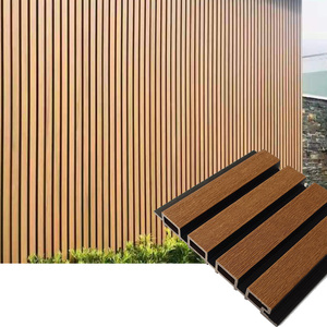 Extérieur Co Extrudé Fond noir Panneau double couleur Vente à chaud Fournisseur doré Revêtement mural en bois - Product Image 1