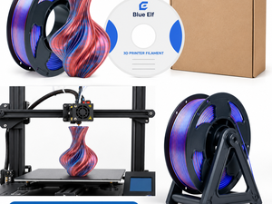Filamento PLA de Seda de 1.75mm, Degradado Tricolor Arcoíris, Filamento para Impresora 3D con Acabado Mate y Sedoso para Bambu Lab Creality - Product Image 5