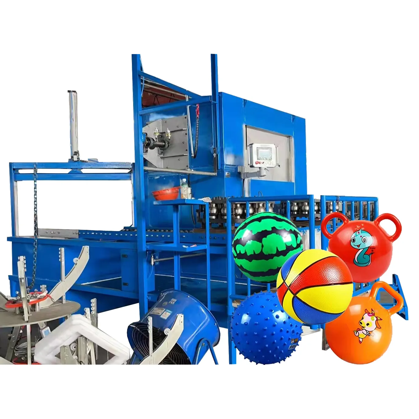 Automatische Kinderen Pvc Plastic Zacht Rubber Oceaanbal Yoga Basketbal Opblaasbare Bal Speelgoed Rotatiegietmachine