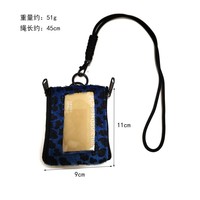 Portefeuille à lanière en fausse crinière de cheval à imprimé léopard avec fenêtre d'identification transparente, porte-cartes zippé, pochette de cou pour pièces de monnaie et écouteurs