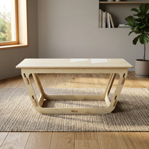 Grande tavolo in legno italiano per soggiorno e ufficio design di WLLALLA made in italy. Betulla 12mm - Product Image 3