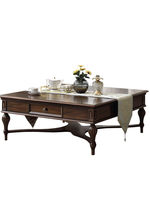 Table basse de salon de style américain vintage, en bois massif de noyer noir français, carrée, avec rangement, sans assemblage, meubles pour la maison