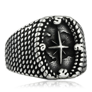 Men's Stainless Steel <b>Cross</b> <b>Ring</b> <b>Silver</b> Punk Style Retro Fashion Jewelry Gift 280720 - Product Image 5