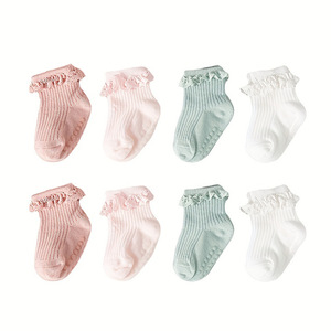 Chaussettes pour tout-petits filles garçons nouveau-né <span class=keywords><strong>pantoufle</strong></span> chaussettes enfants nouveau Design antidérapant anti-dérapant bébé avec chaussettes à volants - Product Image 1
