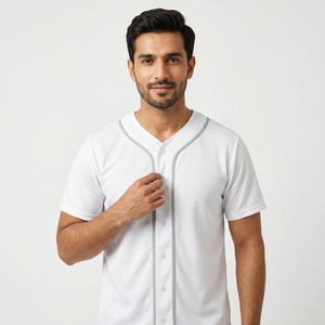 Custom Sublimation Printing Men's Team Uniforms Baseball Jersey Button Down Short Sleeve Sports T-shirt for Men's - Product Image 1